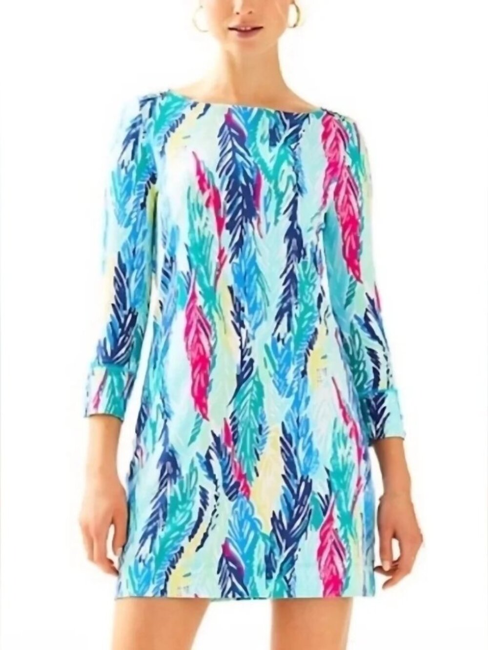 Lilly Pulitzer M Sophie Dress Light as a Feather Pattern Green Blue Pink Multi